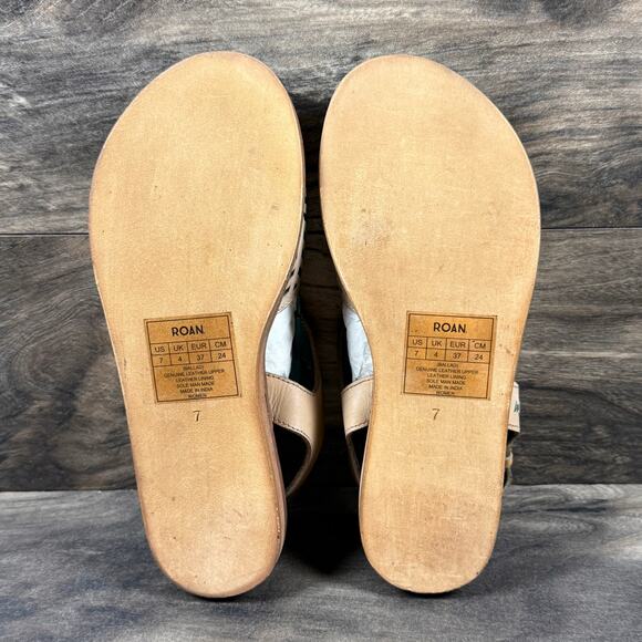 NIB ROAN BY BED STU Ballad II Leather Sandals Oats Slingback - Picture 7 of 9